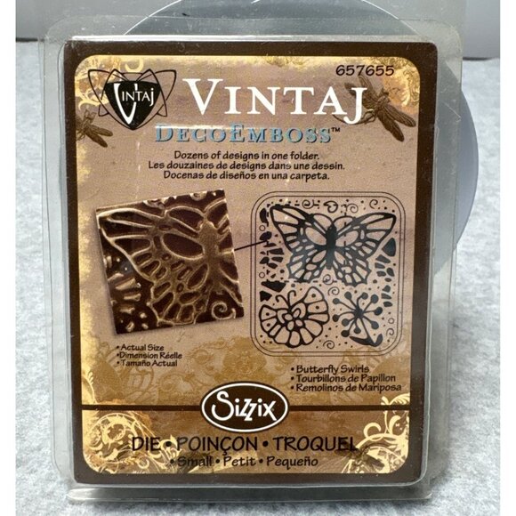 Vintaj DecoEmboss Butterfly Swirls Die Sizzix BIGkick & Big Shot Embossing Machi - Picture 1 of 5